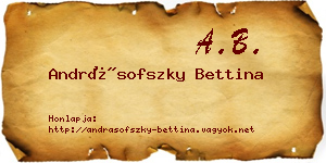 Andrásofszky Bettina névjegykártya